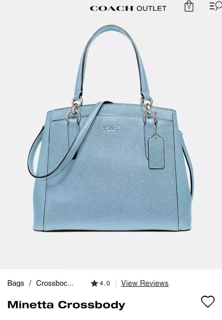Coach Minetta Crossbody baby blue